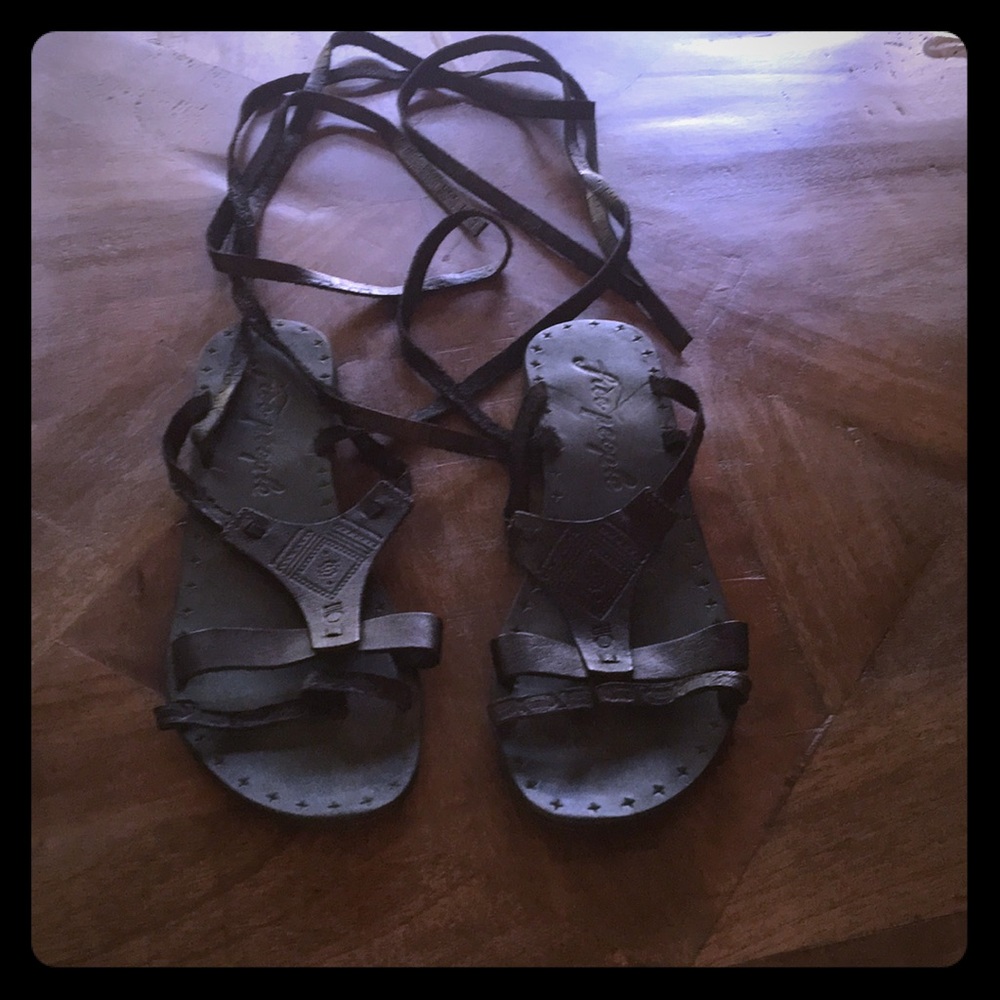 Black wrap sandals